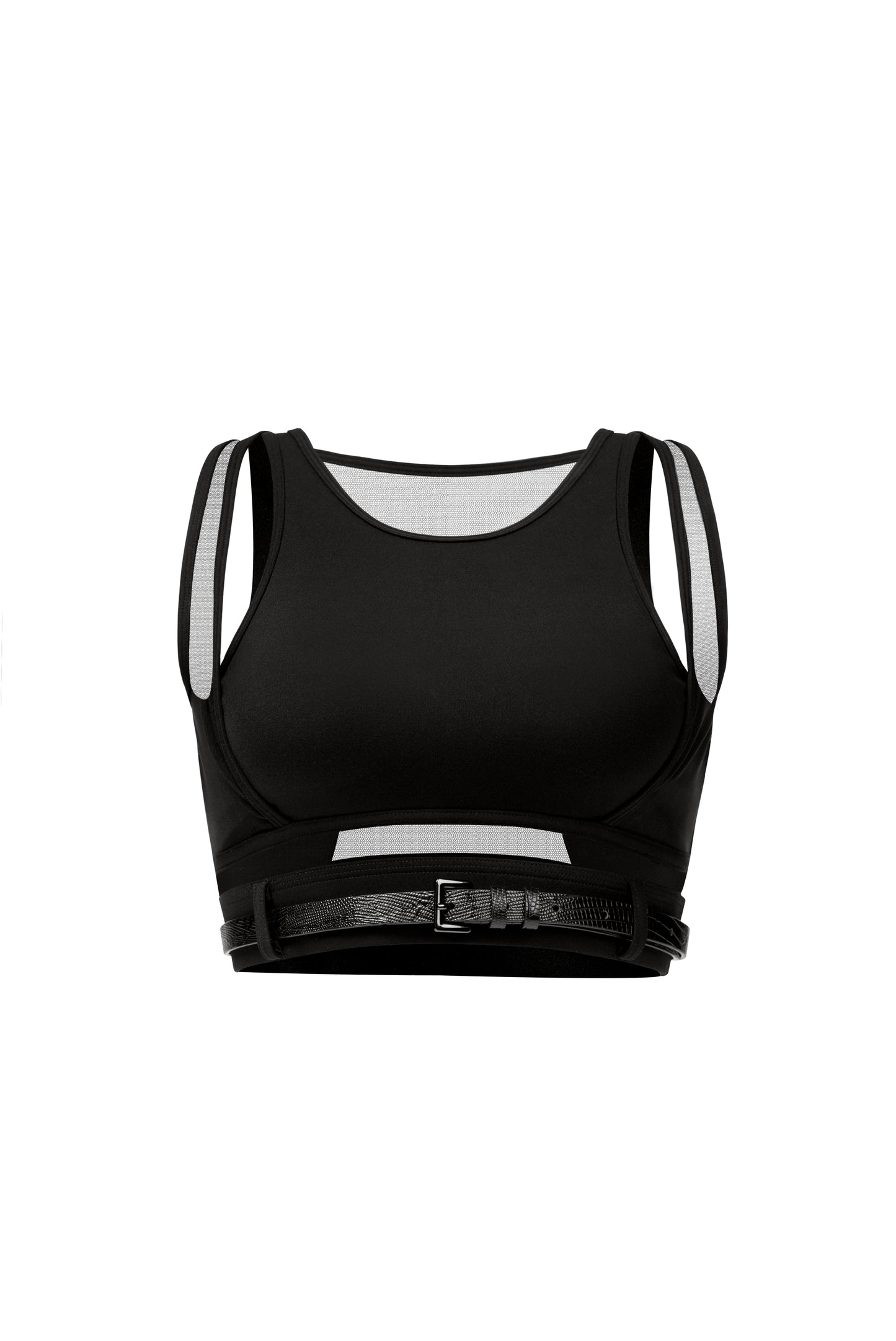Sports Bra & Lizard Pattern Belt