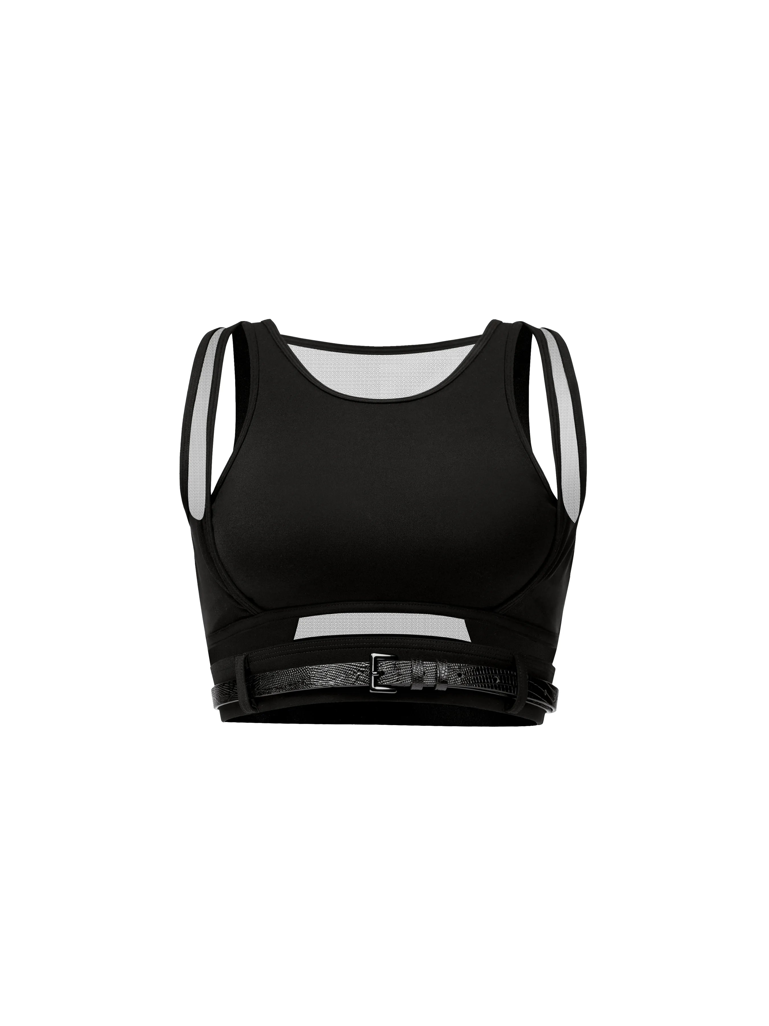 Sports Bra & Lizard Pattern Belt