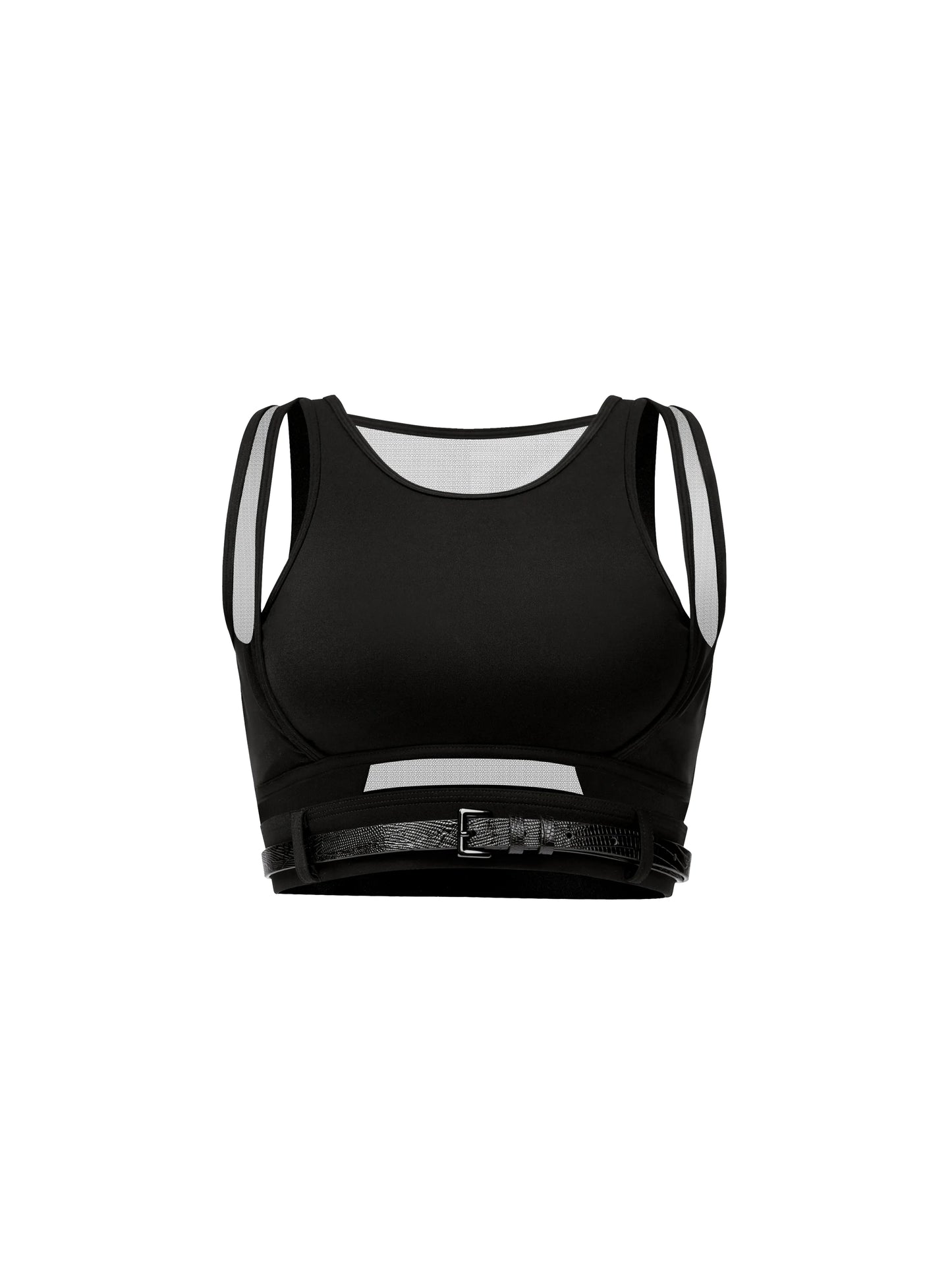 Sports Bra & Lizard Pattern Belt