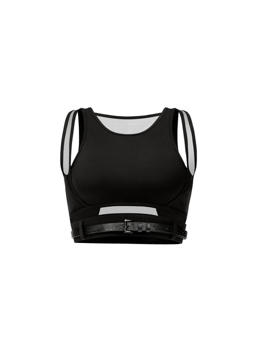 Sports Bra & Lizard Pattern Belt