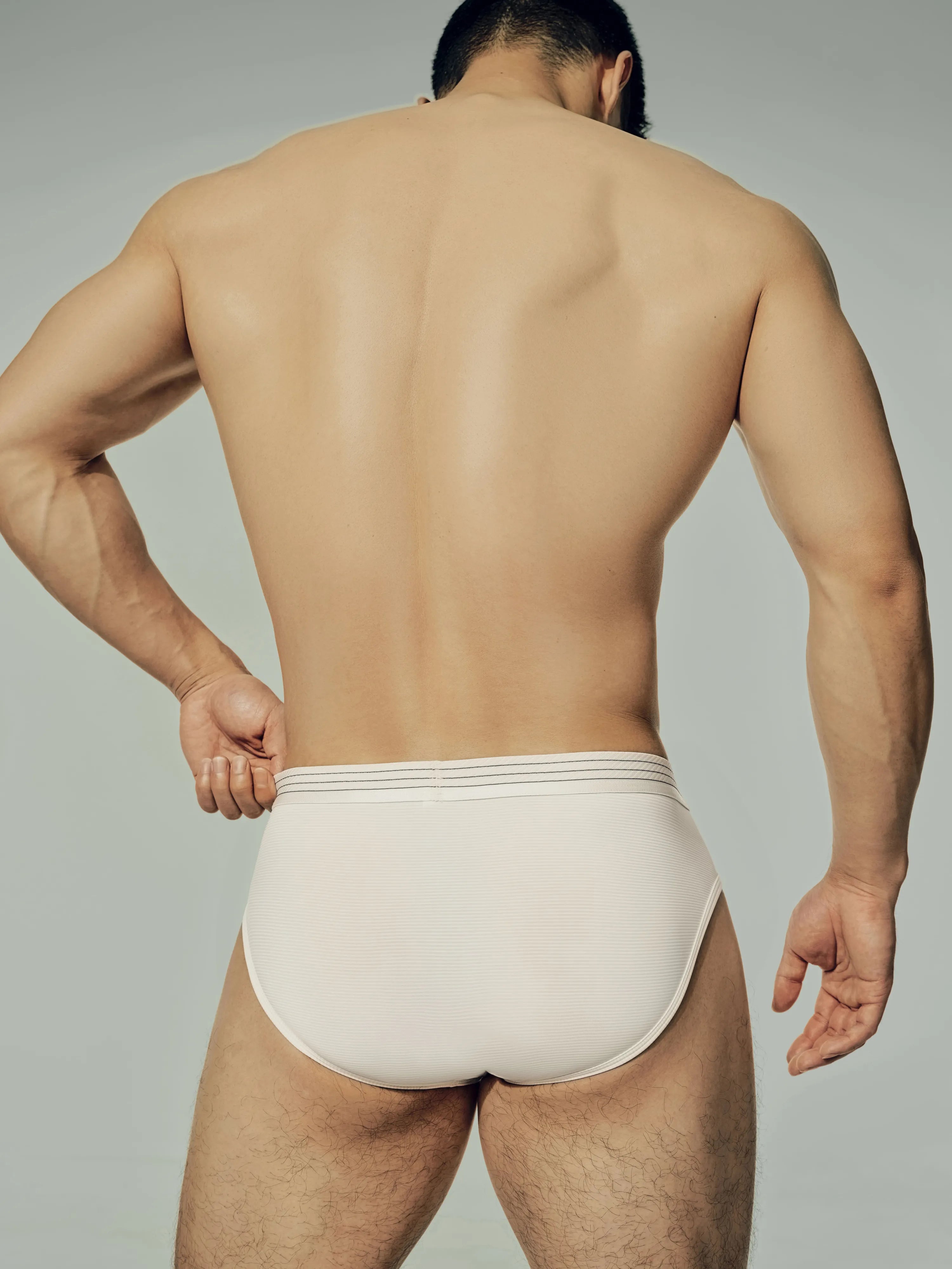 Striped Brief (Sand White)