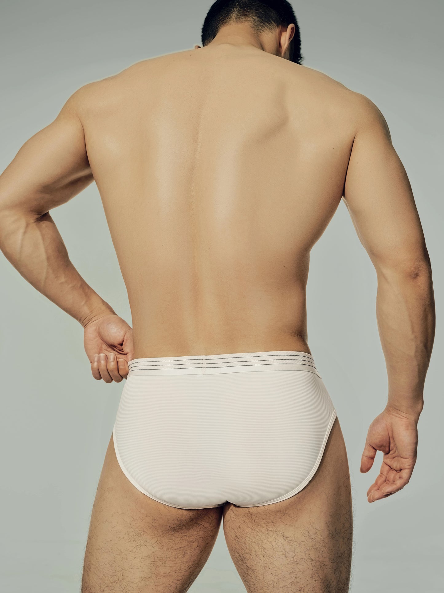 Striped Briefs*2 (Sand White+Shoal Blue)