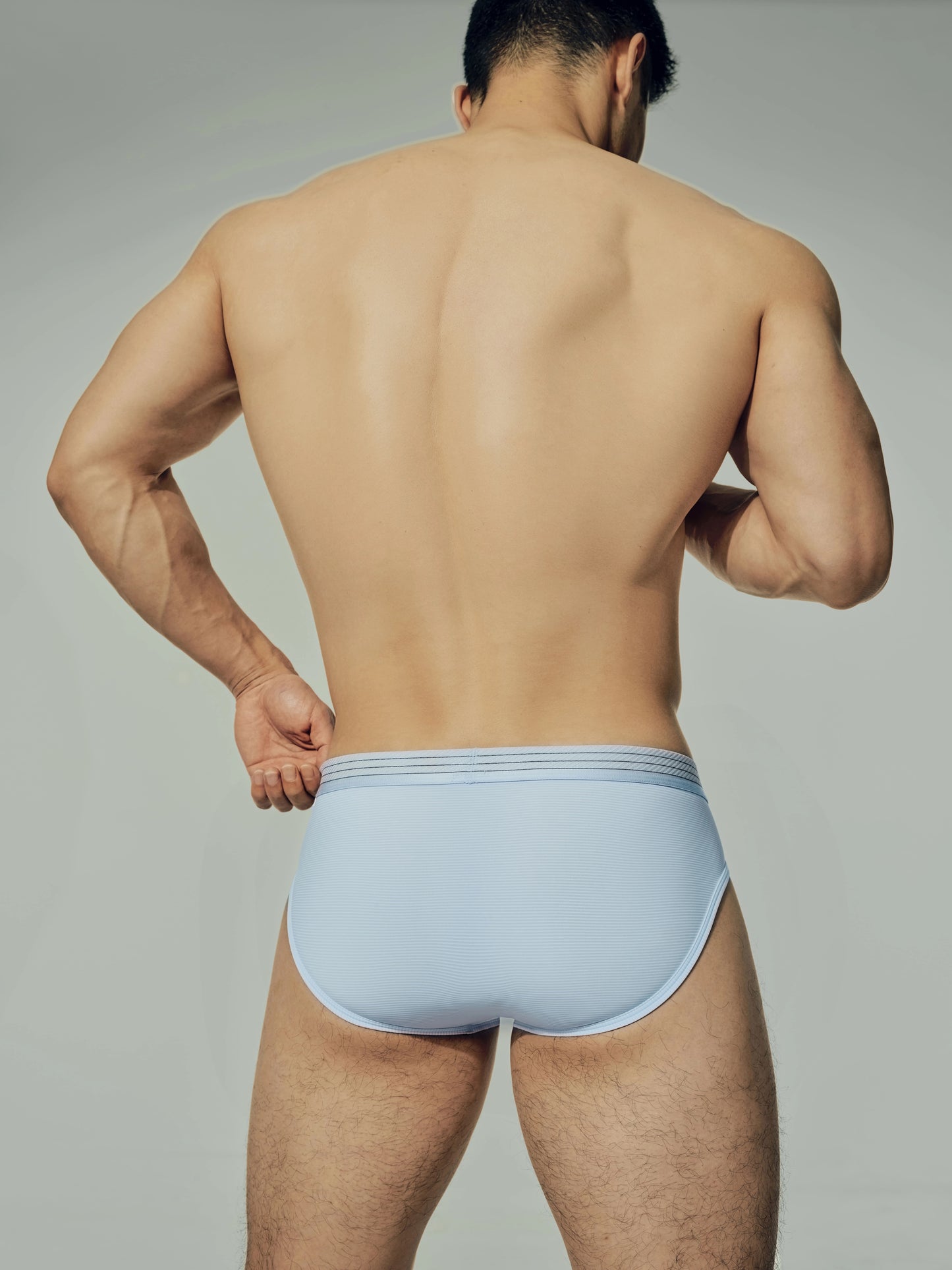 Striped Briefs*2 (Sand White+Shoal Blue)