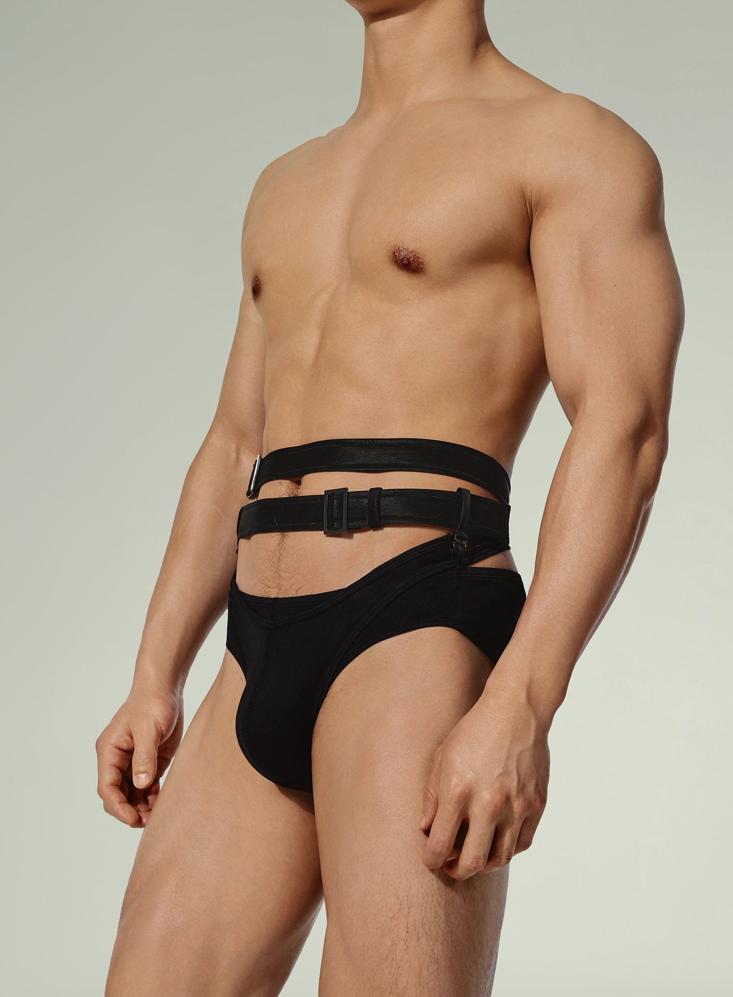 Sustain Series - Exposed Thong & Faux Leather Belt