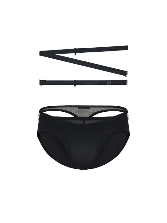 Sustain Series - Exposed Thong & Faux Leather Belt