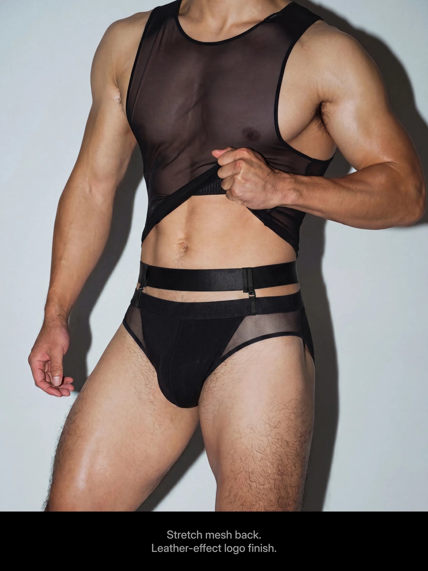 Full-Band Mesh Brief with Interchangeable Belt Accessories