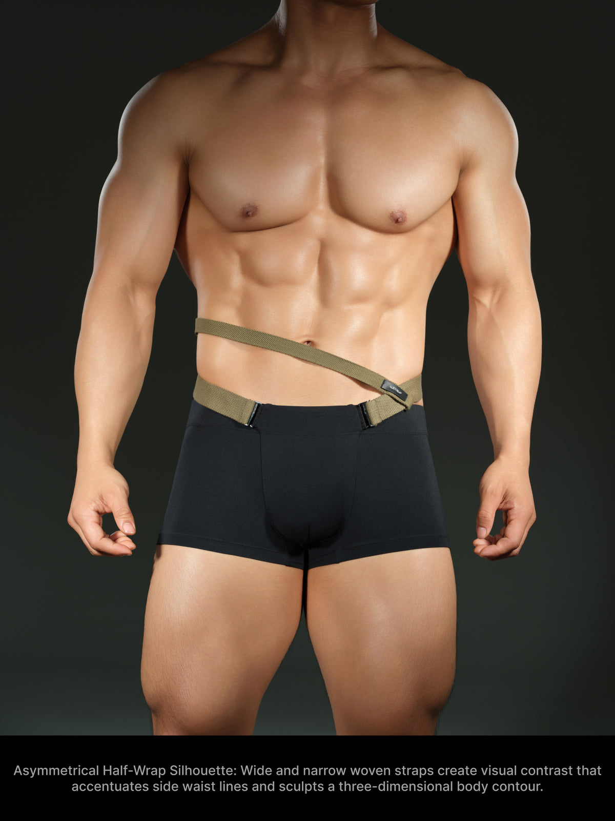 Techwear Wide Strap Half-Wrap Accessory & Partial Band Underwear Set