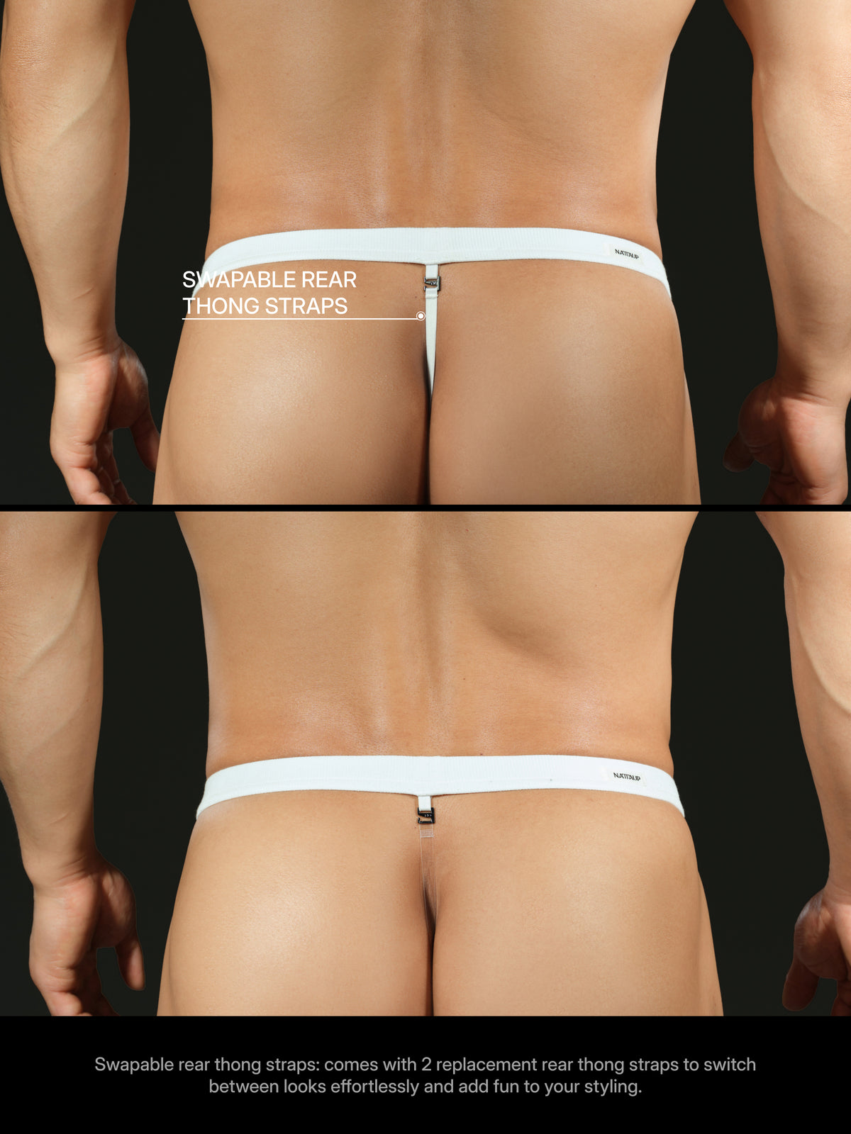 Thong with Removable Rear String & Clear Replacement Strap — image 4