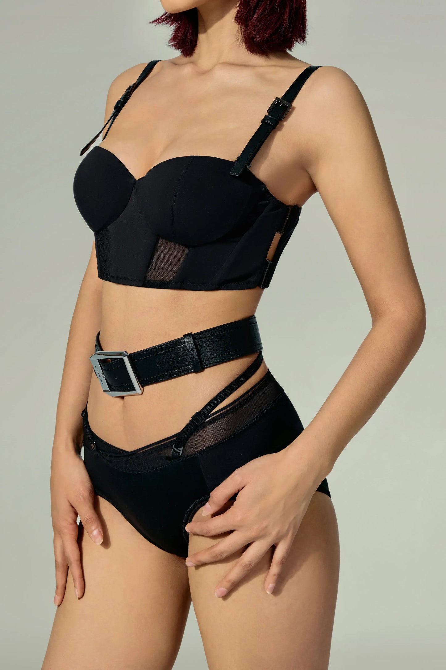 Convertible Strap Bralette & Faux Fur Bra Accessory Set