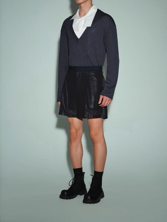 V-Neck Knitted Overshirt