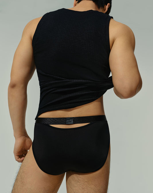 V-Pouch Brief (Black) -2 Pack