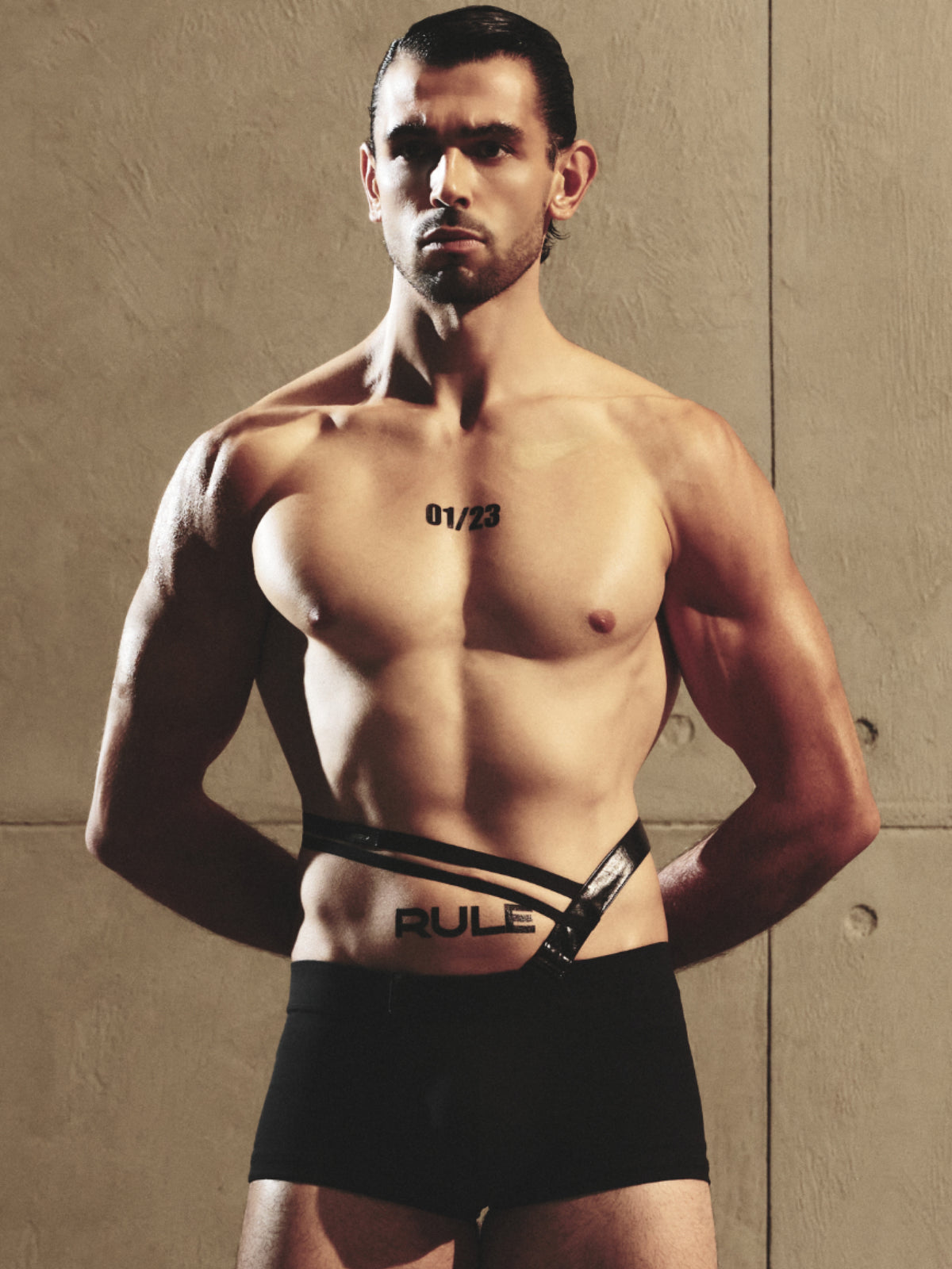 V-Shaped Asymmetrical Half-Waist Harness Accessory and Partial Band Underwear Set — image 1