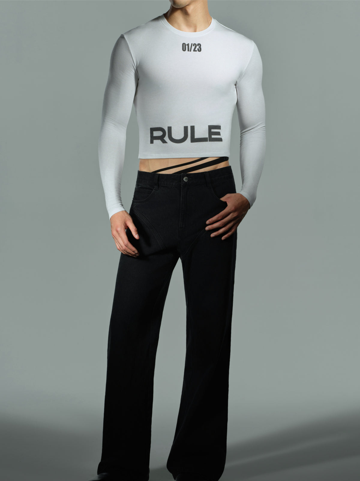 V-Shaped Asymmetrical Half-Waist Harness Accessory and Partial Band Underwear Set — image 14