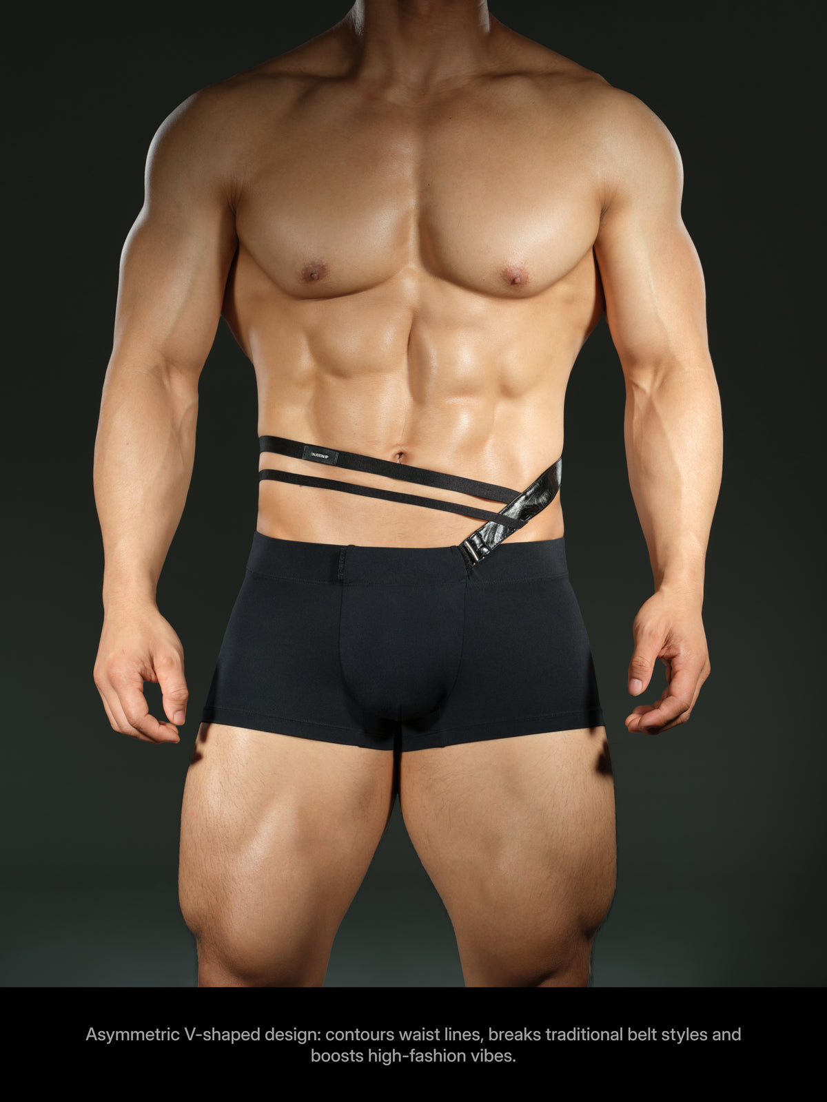 V-Shaped Asymmetrical Half-Waist Harness Accessory and Partial Band Underwear Set — image 3