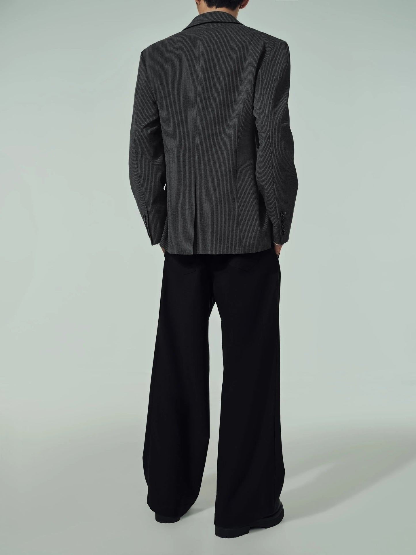 Cut-Out Shirt & Waist Strap Jacket & Mesh Vest 3-Piece Set