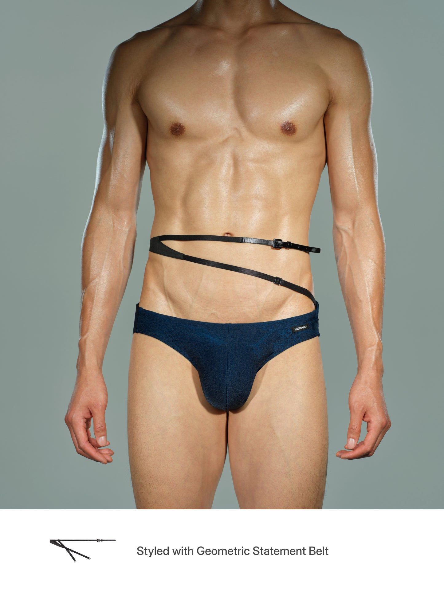Water-Reveal Distressed Mesh Swim Brief
