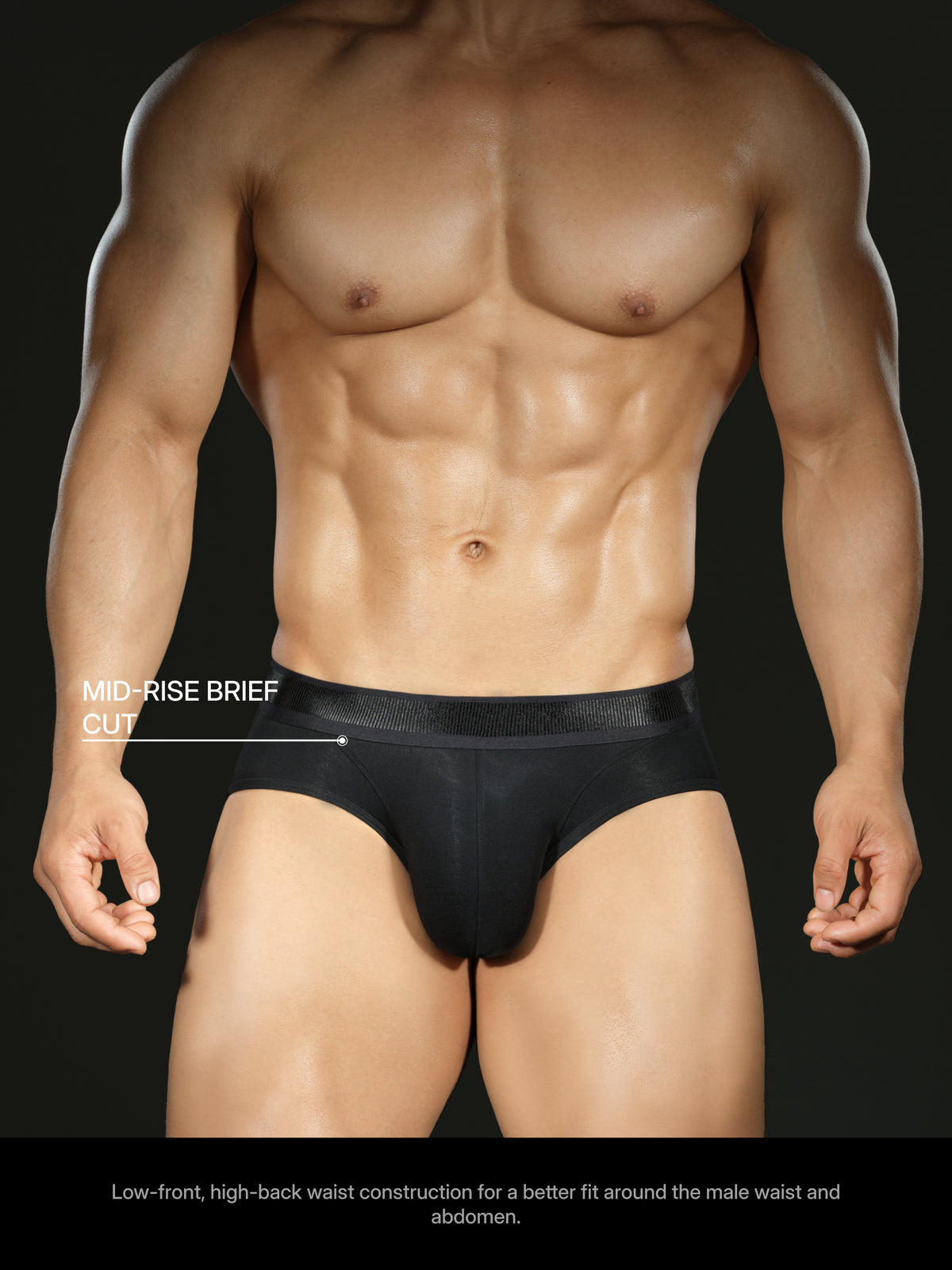 Wet-Look Ribbed Waistband Brief