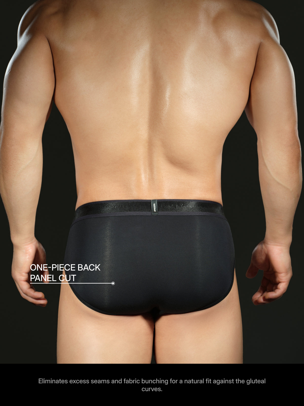 Wet-Look Ribbed Waistband Brief