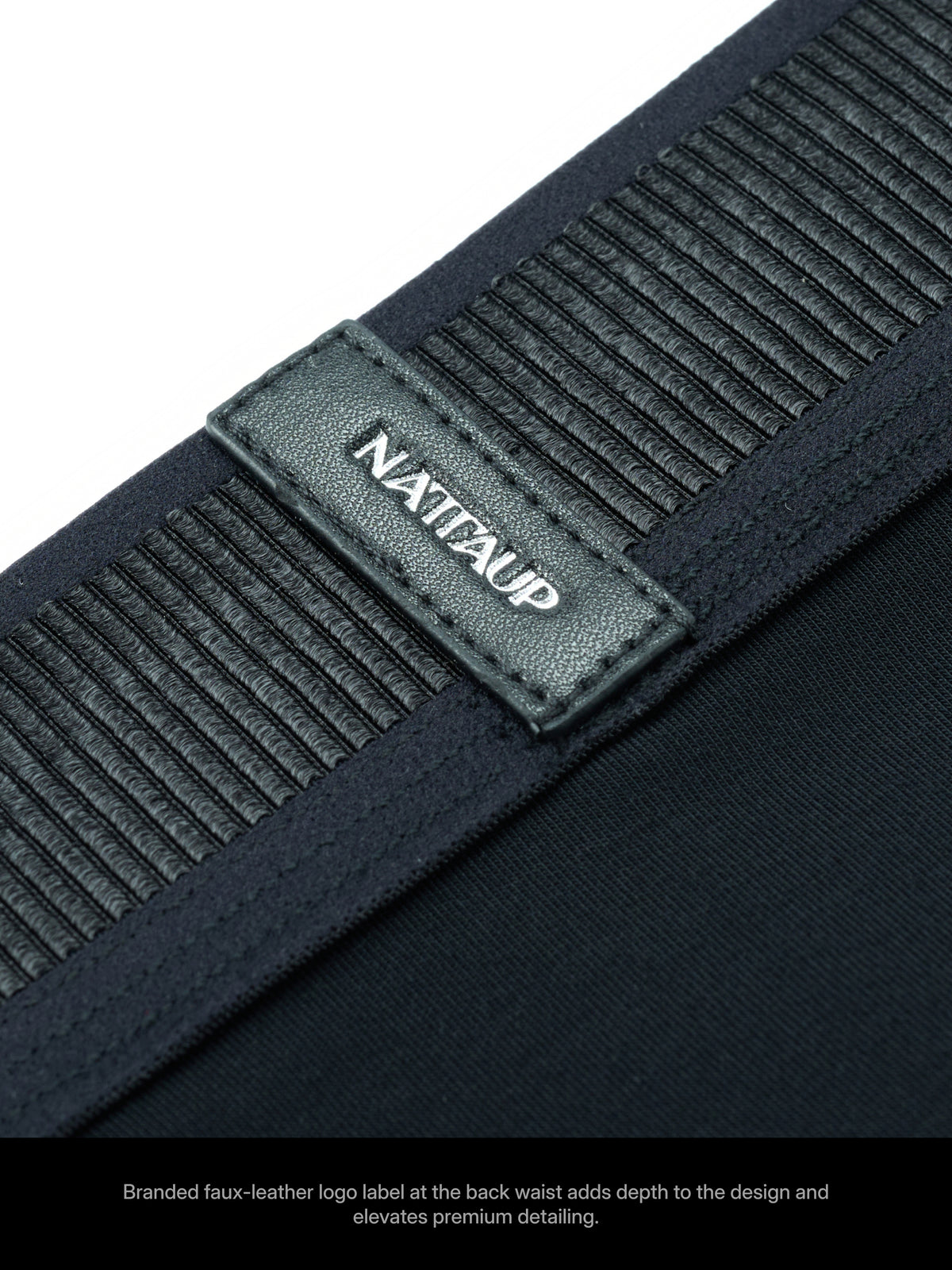 Wet-Look Ribbed Waistband Trunk