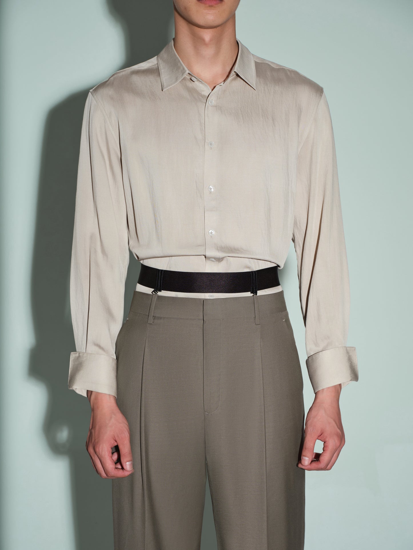 Wool Trouser with Removable Cincher  & Adjustable Wool Waist Cincher