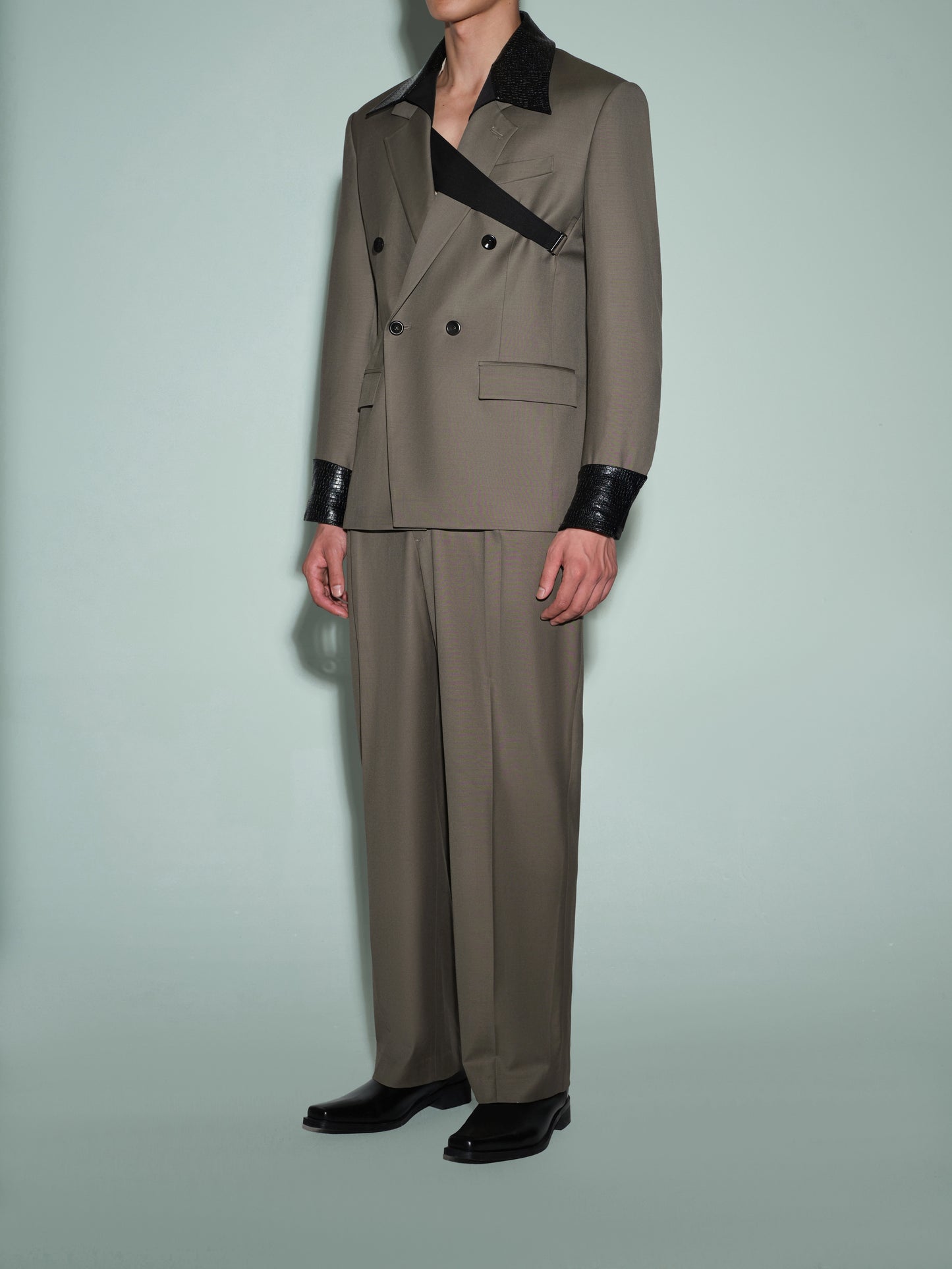 Wool Trouser with Removable Cincher  & Adjustable Wool Waist Cincher