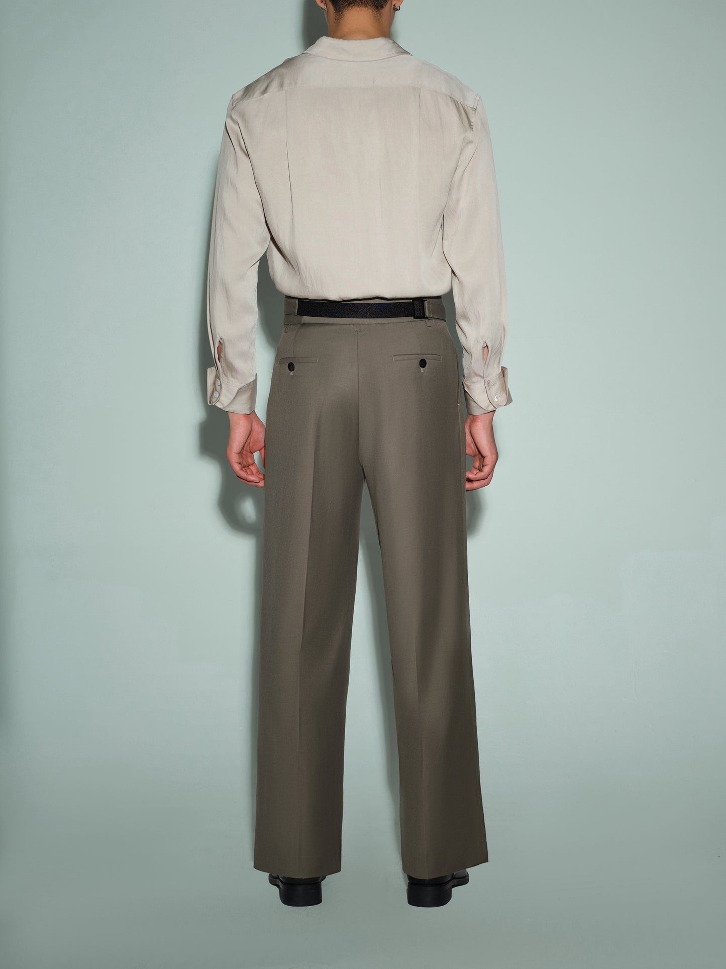 Wool Trouser with Removable Cincher  & Adjustable Wool Waist Cincher