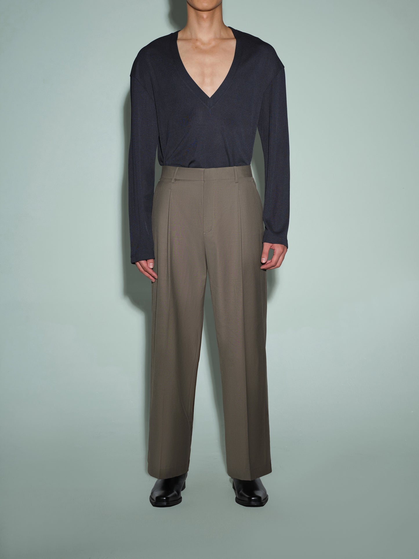 Wool Trouser with Removable Cincher  & Adjustable Wool Waist Cincher