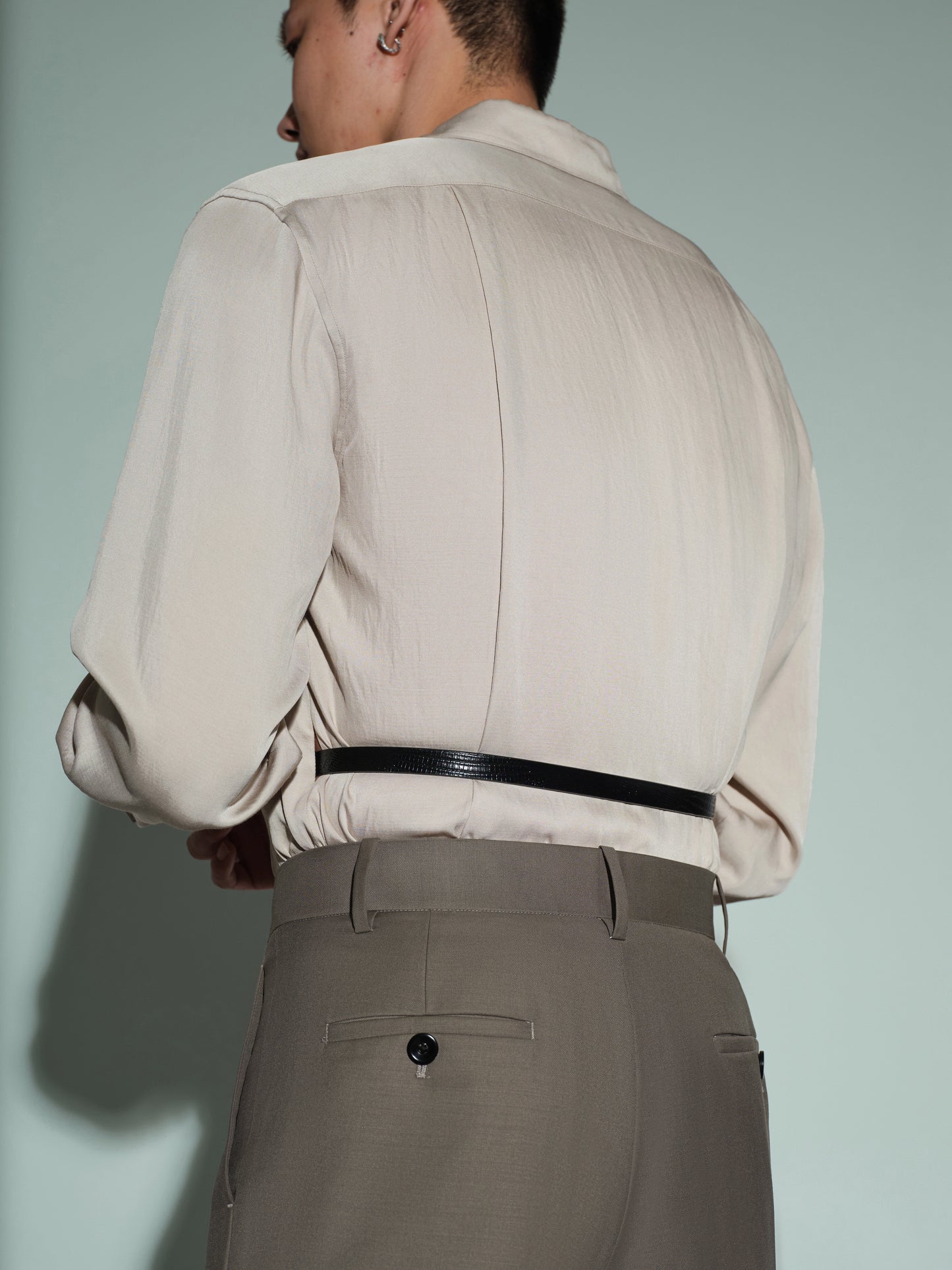 Wool Trouser with Removable Cincher  & Adjustable Wool Waist Cincher