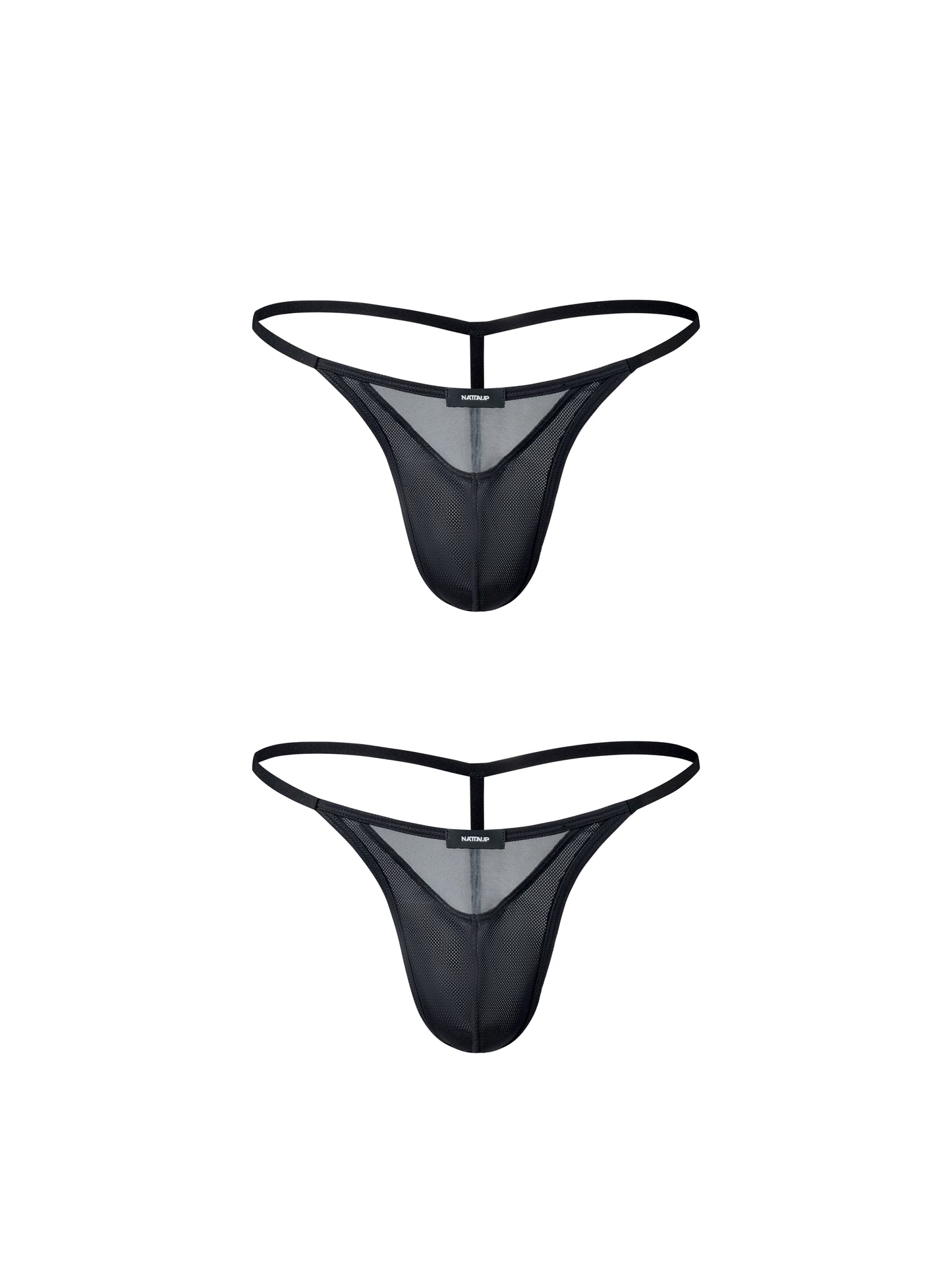 Shimmer Mesh Panel Pouch Thong*2